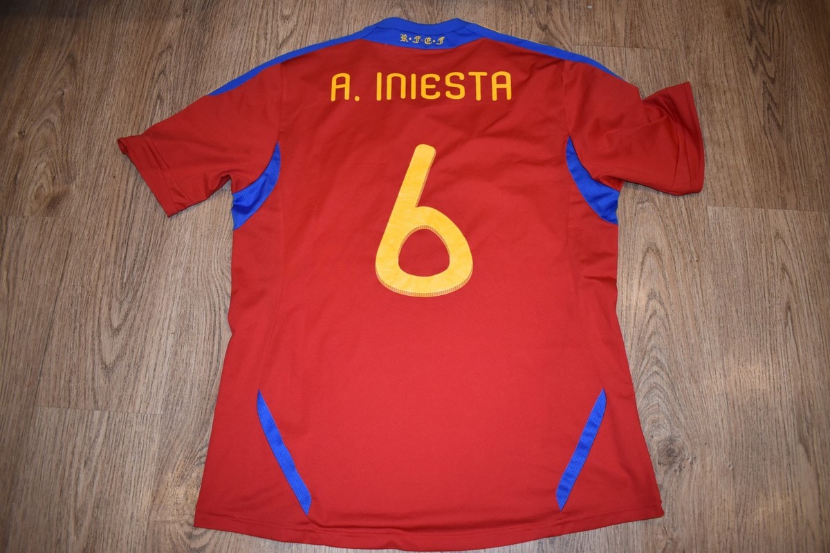 SPAIN 2010 2011 HOME FOOTBAL SHIRT JERSEY SOCCER ADIDAS V14921 SIZ