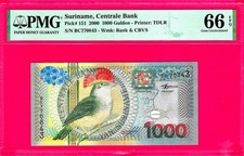 SURINAME 1000 Gulden 2000 P 151 GEM UNC PMG 66 EPQ (15 807)