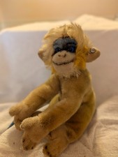 Vintage STEIFF Germany Mohair MUNGO MONKEY Plush Collectible Toy Blue Eyes 6