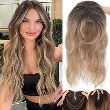 Front Lace Cover Topper Hairpiece as Human Hair Extension Toupee Ombre Highlight
