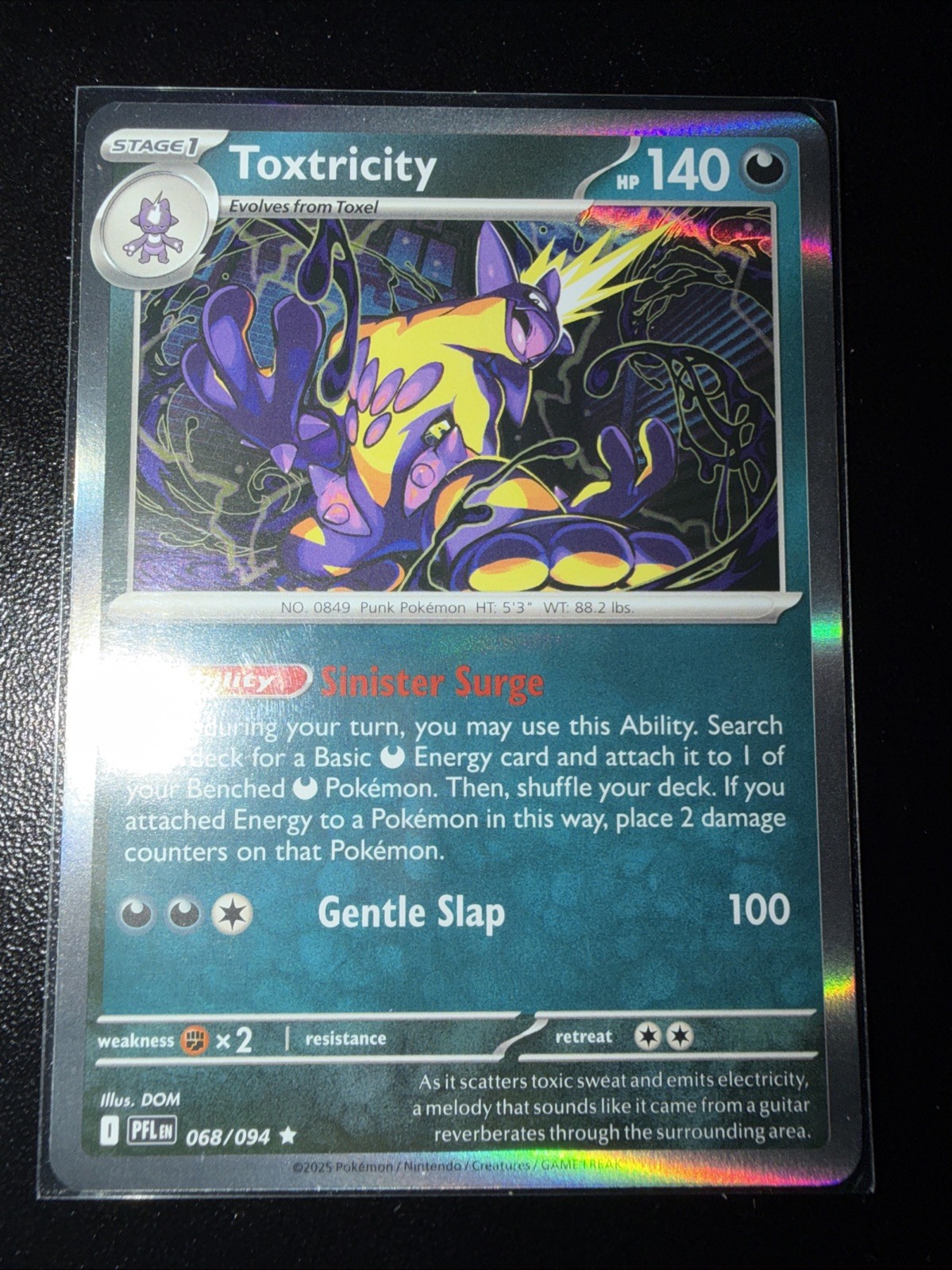 Pokemon Toxtricity #068/094 English Phantasmal Flames Holo Rare