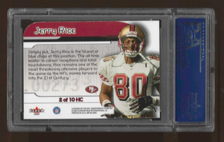 2000 METAL #2 JERRY RICE PSA 10 GEM MINT HOT COMMODITIES HOF POP 11 49ERS TIGERS view 2
