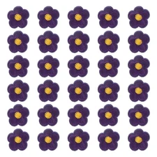 30 Pcs Flower Iron on Patches, Embroidered Sew on Applique, Dark Purple