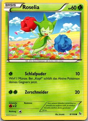 Pokemon Roselia 8/106 Flammenmeer Deutsch