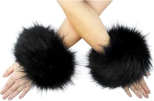 Women's Faux Fur Wrist Cuffs Wrist Warmers Faux Fur Arm Cuffs Winter Warm Warmer