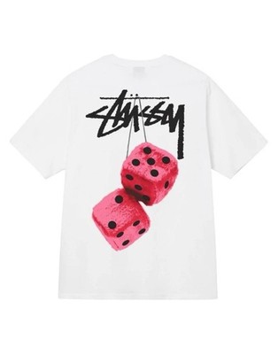 Stussy Fuzzy Dice Short Sleeve T Shirt Men's XL Y2K Streetwear