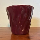 Vintage Bauer Pottery Swirl #4 Burgundy Maroon Planter Flower Pot