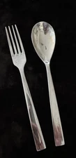 Fortessa Glossy Dinner Fork + Oval Tablespoon Stainless Steel Silverware 2 Items