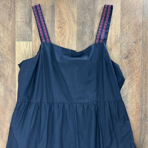 Neu mit Etikett J. Crew bestickt Stufen Midikleid gewellter Saum marineblau pink Damengröße 20 - Bild 10 von 21
