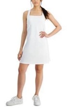 Large White Sleeveless Athletic Dress Built In Bra With Shorts Atheisure NWT