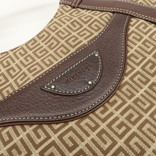 GIVENCHY 4G Logo Canvas Leather Hand Bag Shoulder Bag Beige Brown Auth Used F/S - Picture 18 of 23
