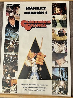 Rare Original Vintage 70s Clockwork Orange Movie Poster Stanley Kubrick