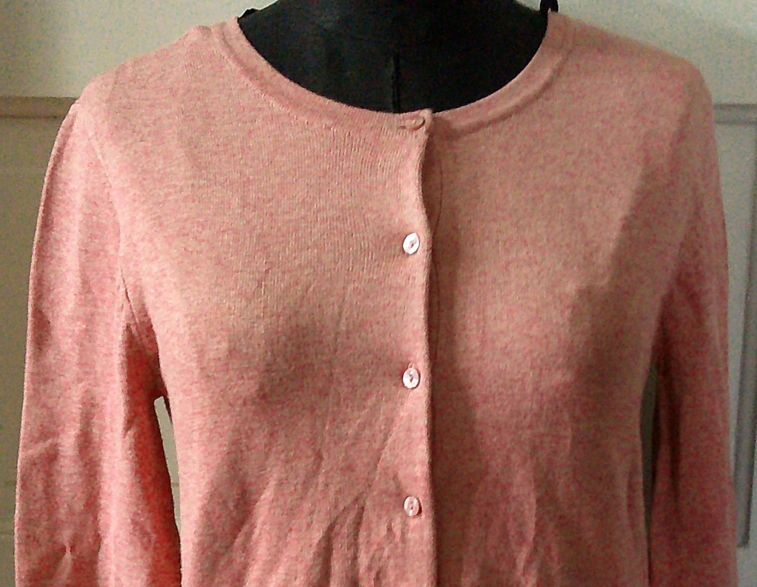 H&M BASIC Salmon Orange Button Up Snuggly Cardiga… - image 4