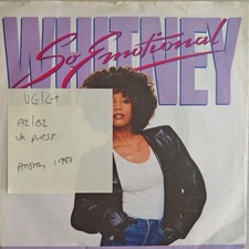 Whitney Houston So Emotional Vinyl Record 7" VG/G+ RIS43 1987