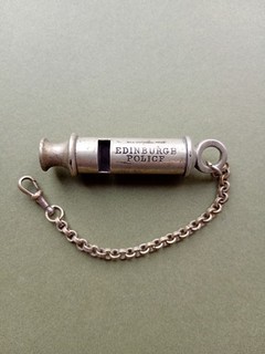 Vintage Edinburgh Police Whistle And Chain