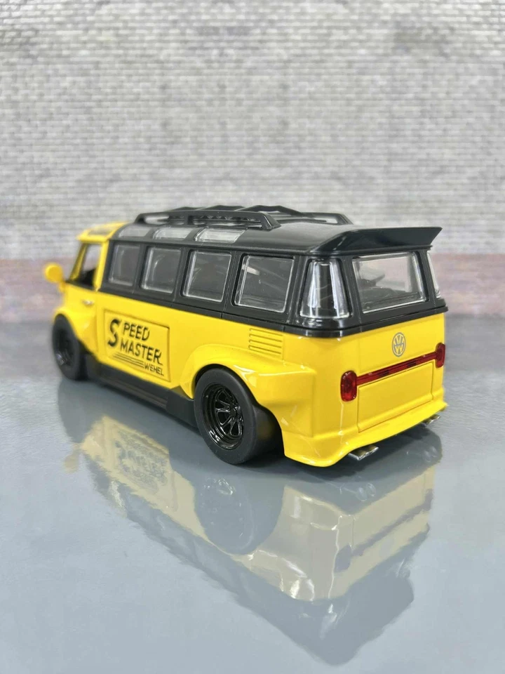 Volkswagen Transporter T1 Tuned Widebody 1:32 Scale Diecast Model Van Yellow VW - Image 4 of 4
