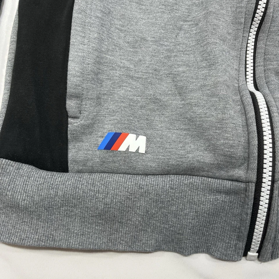 Puma BMW Motorsport Hoodie Mens Small Gray Blue Full Zip Racing Jacket Logo - Image 2 of 4