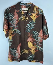 Tommy Bahama Men's Camp Shirt The Frond-Tier Size M Surf Beach Cruise Silk