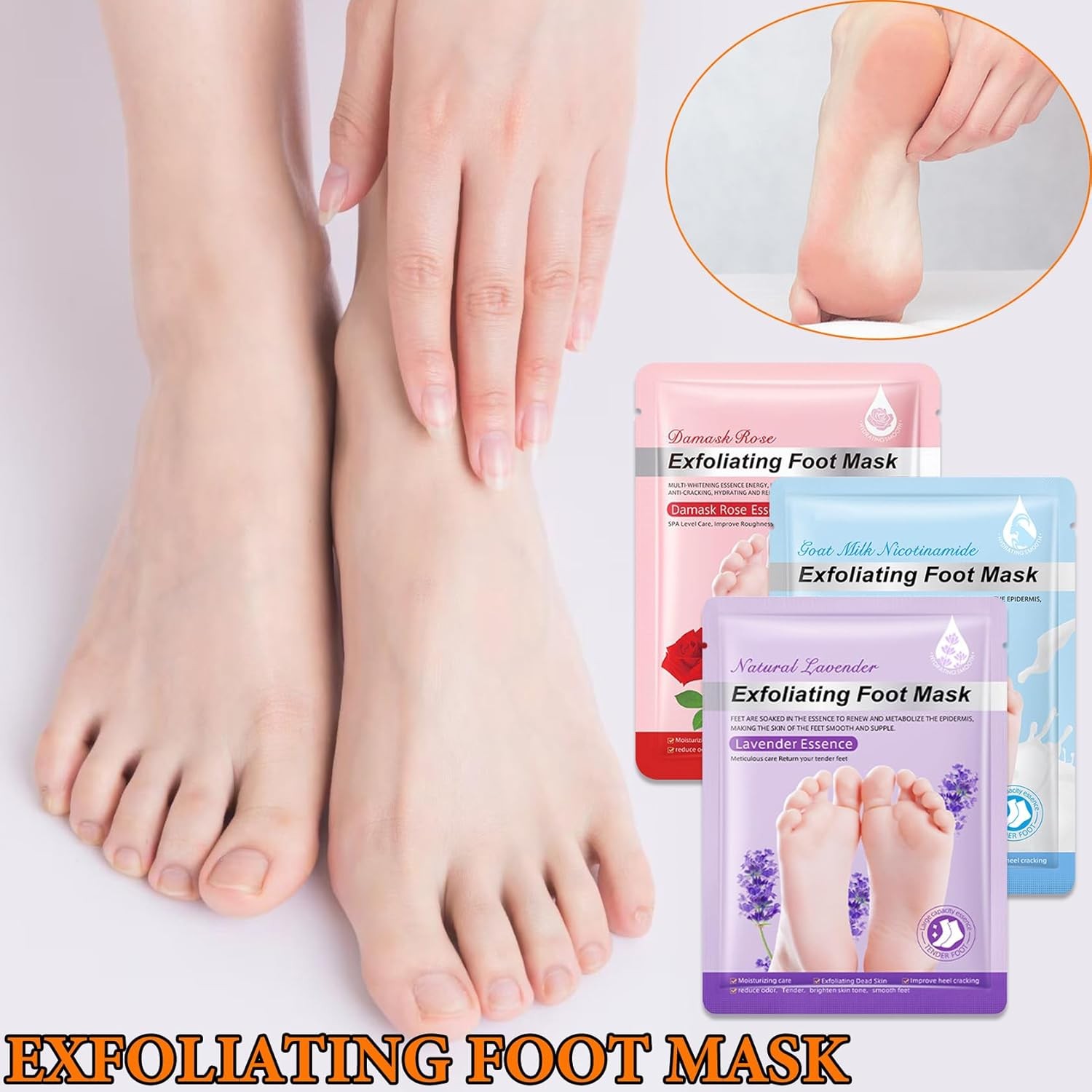 6PCS Foot Peel Mask,Exfoliating Mask for Remove Dead Skin,Hydrating 6P 