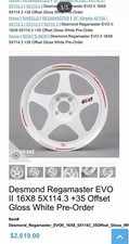 Desmond Regamaster Evo Ii 16x8 5x114.3 35 Offset Gloss White Desmond Regamaster Evo Ii 16x8 5x114.3 35 Offset Gloss White