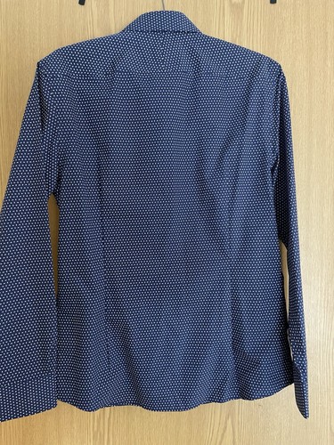 Charles Tyrwhitt Men's Non-Iron Extra Slim Fit Shirt Navy Blue Size M - Picture 2 of 4
