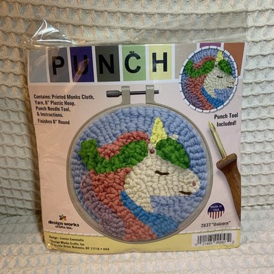 Design Works Unicorn Punch Needle Kit 6  Round Hoop USA #263