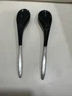 VTG MCM Silver Flutes Towle Sterling Silver Salad Serving Set 2pc  12"