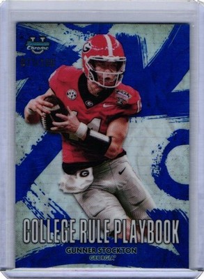 Gunner Stockton 2025 Bowman U Chrome #CRP-4 College Rule Playbook Blue /150 RC