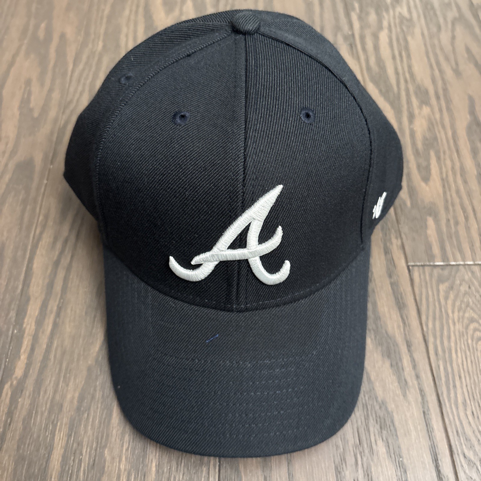 Atlanta Braves '47 Brand Black Legend MVP Adjustable Strapback Hat Acuna Jr. New