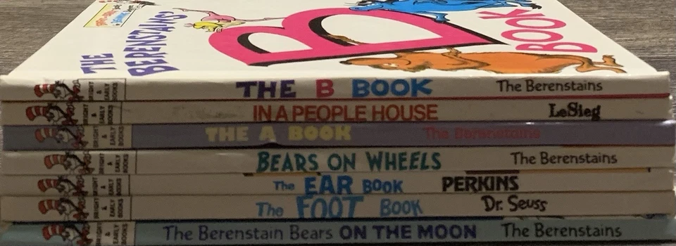 Lot Of 7: Grolier Bright Early Set; B, Foot, Wheels, Ear, People, A, & Moon GOOD - Image 3 of 3