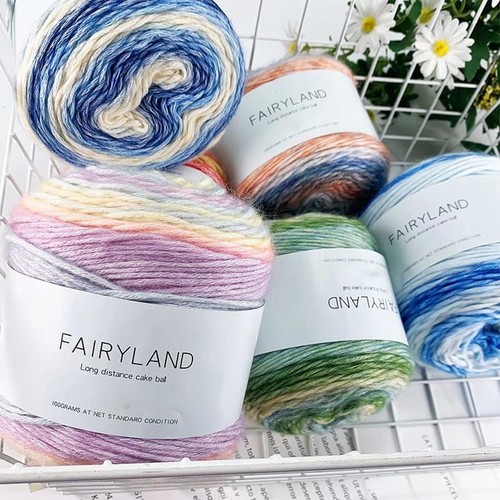 Yarn for Crocheting-Gradient Cake Yarn Ombré with Vibrant Colors-4x100g 60% C... - Picture 6 of 7