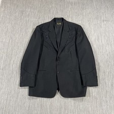 Scully Blazer Men's 46r Black Western Cowboy 2 Button Regular Fit Sport Coat