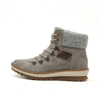 Rieker Damen Z6743-42 Stiefel Taupe Grau Warmfutter Winterstiefel EU 37