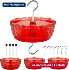 Ant Moat for Hummingbird Feeders 6 OZ, 4 Pack , Red Vintage Ant Guard Bowl Hang