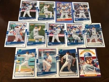 2020 Panini Donruss Baseball Los Angeles Dodgers Base MLB Team Set with Variatio