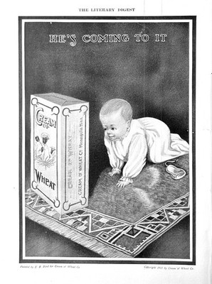 1912 Ad Cream Of Wheat ''He's Coming To It'' E. B. Bird Art