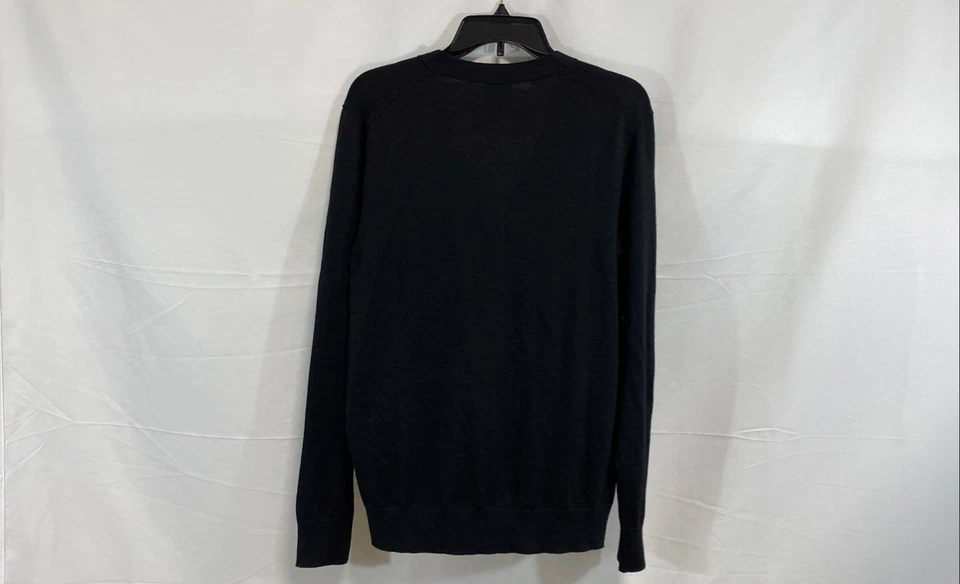 Cárdigan Suéter Calvin Klein Negro Mezcla Lana Refinada Cuello en V Para Hombre Talla S Foto 3 de 4