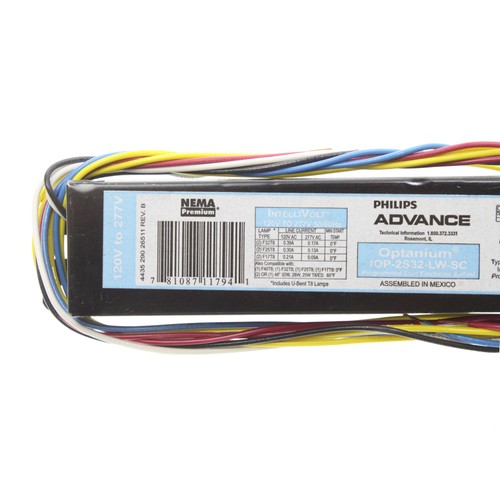 ADVANCE PHILIPS IOP-2S32-LW-SC OPTANIUM BALLAST, 2-LAMP, F32T8, 32W T8, 120/277V - Picture 2 of 2
