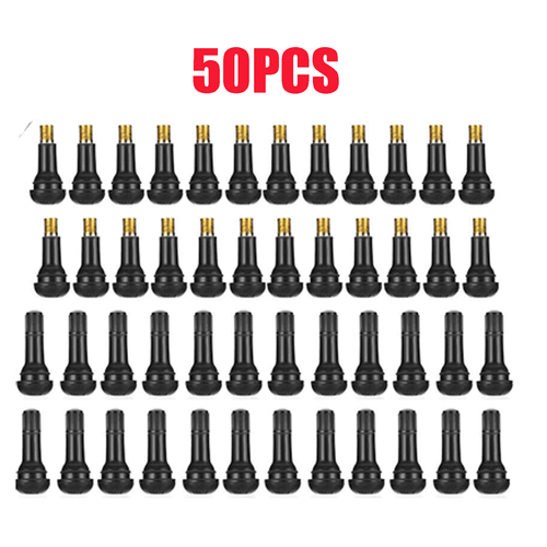 50pcs Tire VALVE STEMS TR 413 Snap-In Car Auto Short Rubber Tubeless Tyre Black - Picture 13 of 13