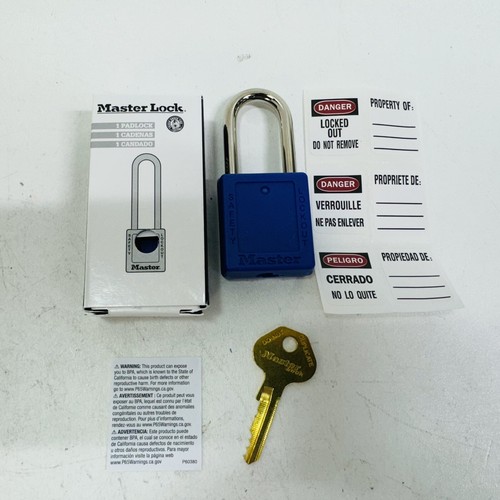 6 Pk - 410MKW417 BLUE ZENEX THERMOPLASTIC SAFETY PADLOCK, Mastered Keyed Differe - Picture 3 of 8
