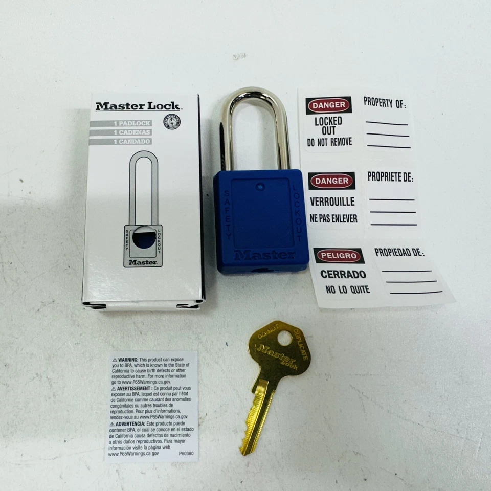 6 Pk - 410MKW417 BLUE ZENEX THERMOPLASTIC SAFETY PADLOCK, Mastered Keyed Differe - Image 3 of 4