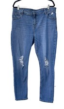 Old Navy Jeans Rockstar Super Skinny Womens Size 18 Blue Mid Rise Distressed