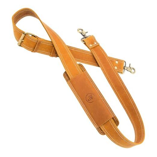 NJ Leatherworks Leather Bag Strap, Adjustable Replacement Shoulder Light Brown