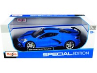Chevrolet Corvette C8 Stingray Coupe 2020 High Wing Blau Maisto 31455 1:18