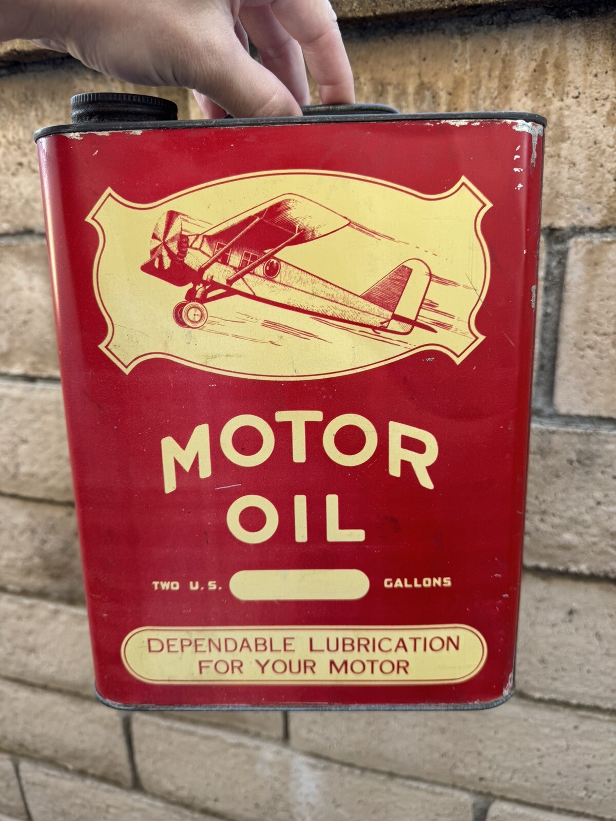 Airplane Motor Oil Can Rare 2 Gallon Oil Can Rare Graphic Airplane Oil