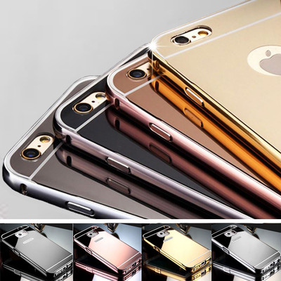 LUXUS Aluminium Metall Spiegel Bumper Case Back Cover Tasche Alu Schutz Hülle 