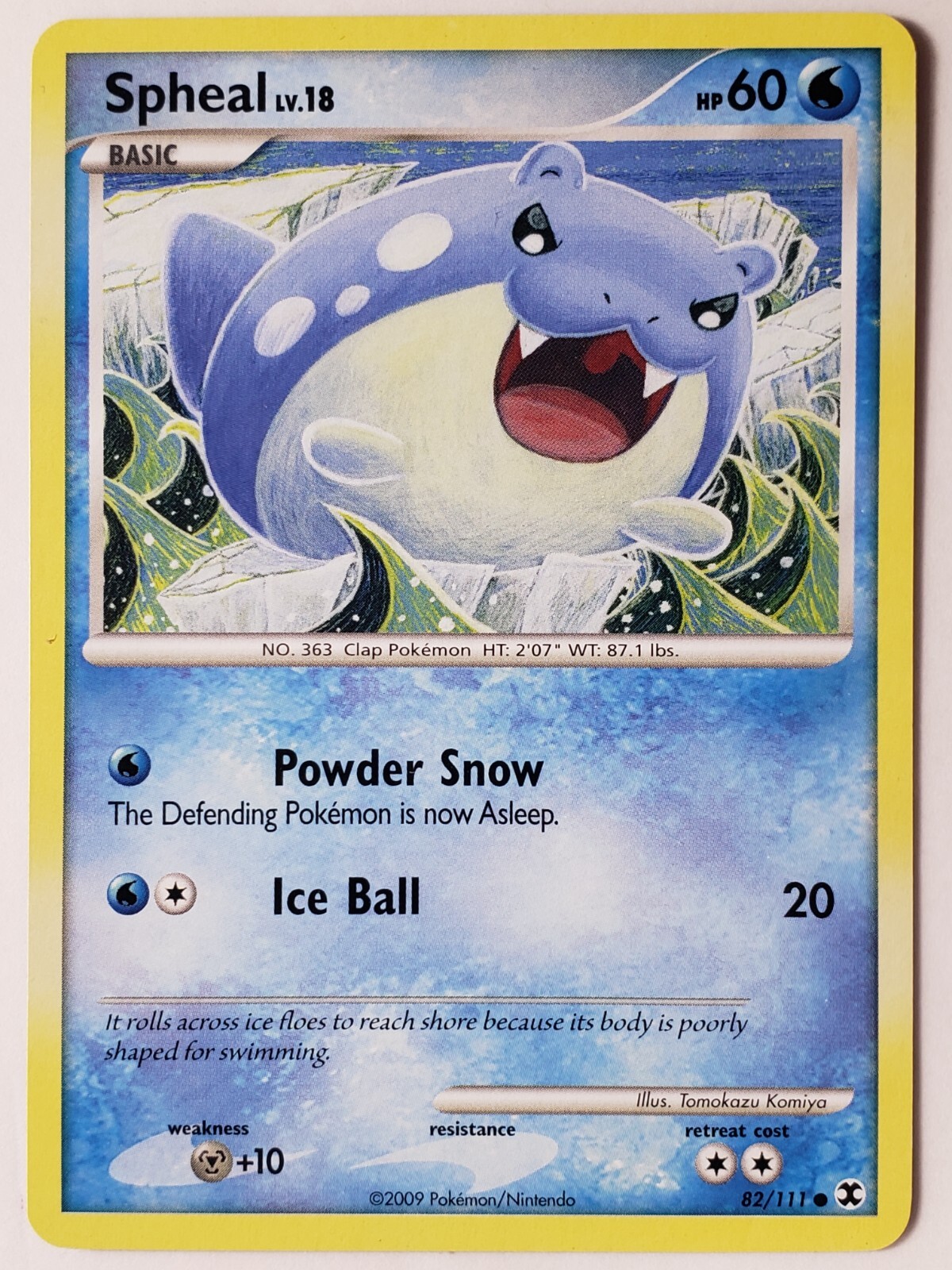 Spheal 82/111 - NM - Rising Rivals Pokemon Card - Tomokazu Komiya Art
