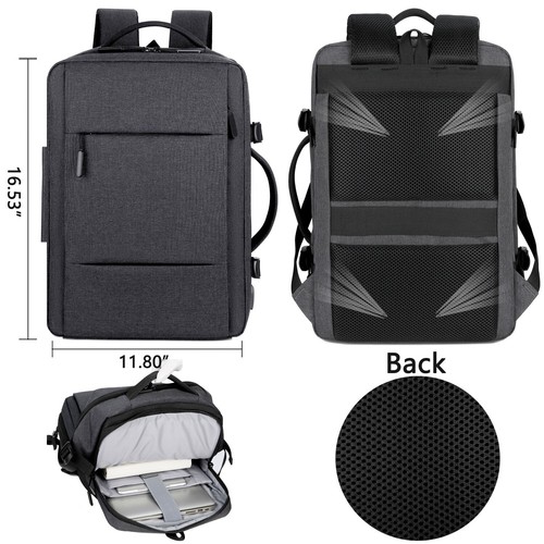Hombres/Mujeres Escuela 16" Mochila Laptop Notebook Estudiantes Bolsa de Viaje con Puerto USB - Imagen 4 de 42