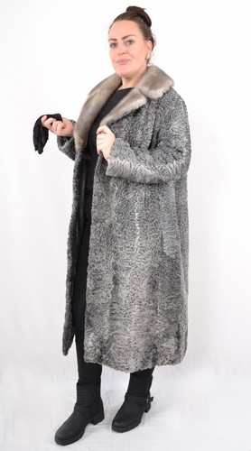 US5377 SWAKARA PERSIAN LAMB FUR COAT RANCH PERSIAN LAMB MINK COLLAR SIZE XL - Picture 9 of 23