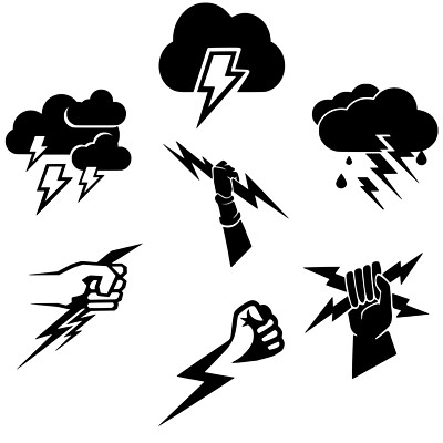 Lightning Bolt Vinyl Decal Sticker Car Window Bumper Mug Electric Storm Cloud 